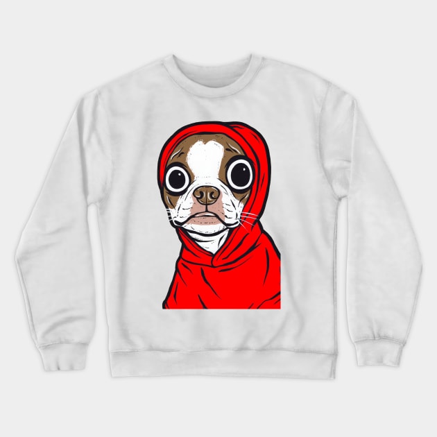 Brown Boston Terrier Hoodie Crewneck Sweatshirt by turddemon